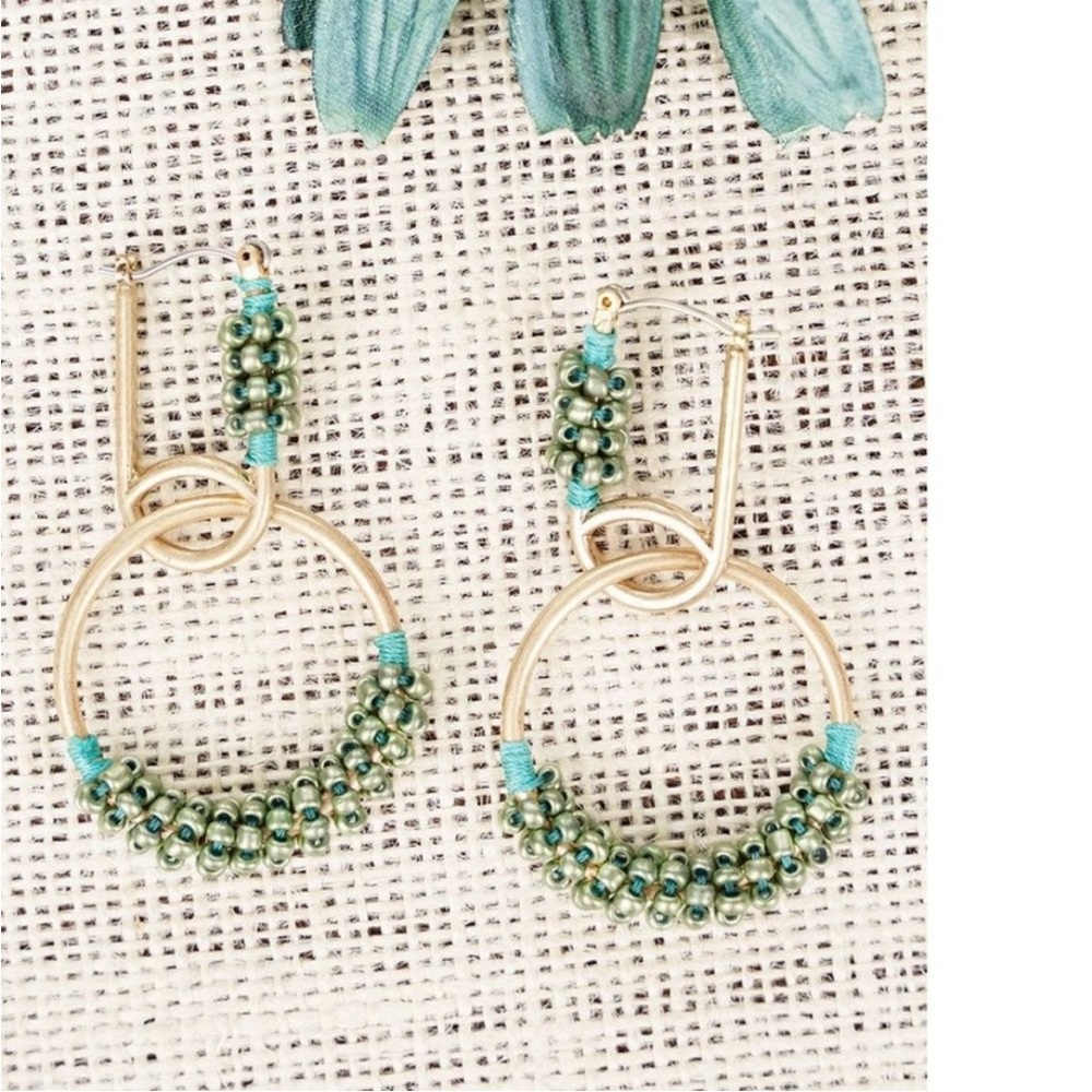 Elegant Beaded Hoop Earrings